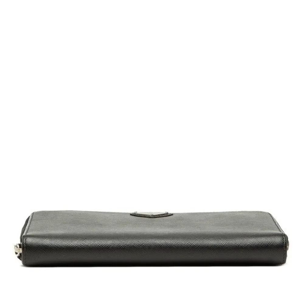 Prada Saffiano Triangle Logo Long Wallet